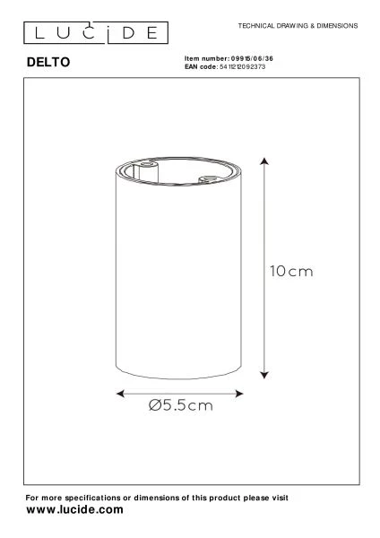 Lucide DELTO - Deckenstrahler - Ø 5,5 cm - LED Dim to warm - GU10 - 1x5W 2200K/3000K - Grau - TECHNISCH